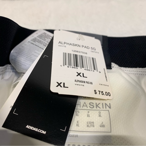 Adidas Men Football Alphaskin Force 5 Pad Girdle White X-LARGE NWT - Picture 7 of 10